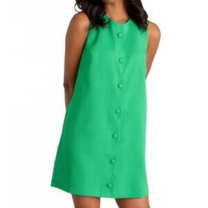 NEW PROSPERINA tate scallop mini dress in grass green